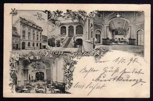 63212 Ansichtskarte Bautzen Hotel zur Krone Speisesaal 1898