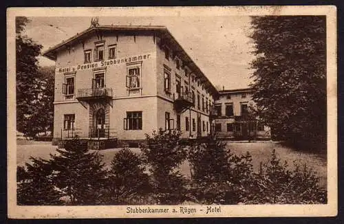 62621 Ansichtskarte Hotel u. Pension Stubbenkammer Rügen 1935