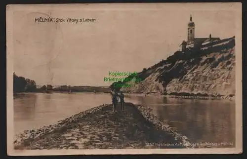 51806 AK Melnik Stok Vltavy s Labem Zusammenfluss der Moldau mit der Elbe 1925