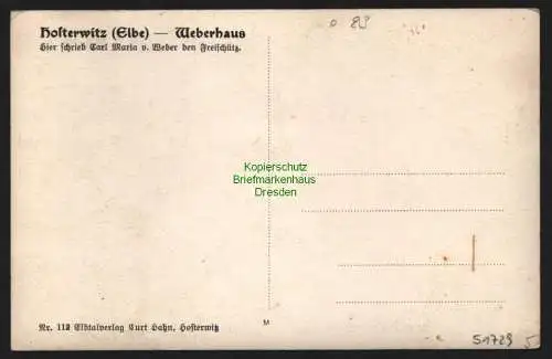 51729 AK Hosterwitz Elbe Weberhaus Freischütz um 1920