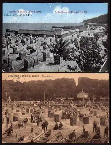 38787 2 AK Ostseebad Göhren Insel Rügen 1911 Strandleben 1913