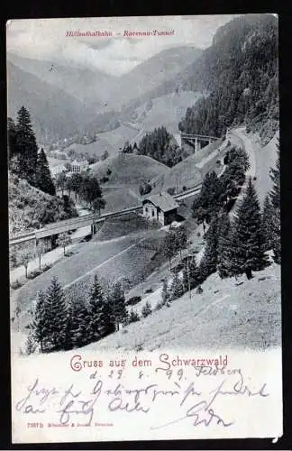 37284 Ansichtskarte Schwarzwald Höllentalbahn Ravenna Tunnel Bahn Feldberg 1899