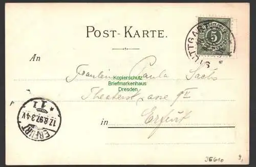 36610 AK Stuttgart 1897 All Heil Fahrrad Lichtdruck Karl Ebner