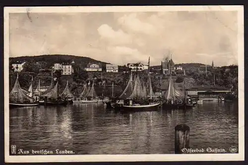 36578 Ansichtskarte Sassnitz Hafen 1933