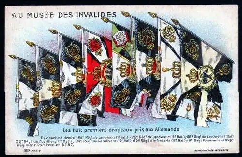 37268 Ansichtskarte Au Musee des Invalides Les Huit premiers 1915