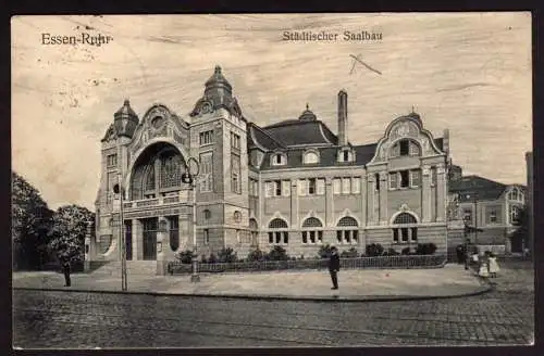 37295 Ansichtskarte Essen Ruhr St. Saalbau Restaurant Alfredusbad 1912