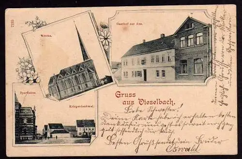 37166 Ansichtskarte Vieselbach Gasthof zur Aue Sparkasse Krieger 1903