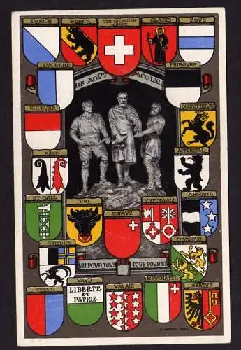 36201 AK Wappen der Schweiz Zürich Bern Basel Appenzel um 1910