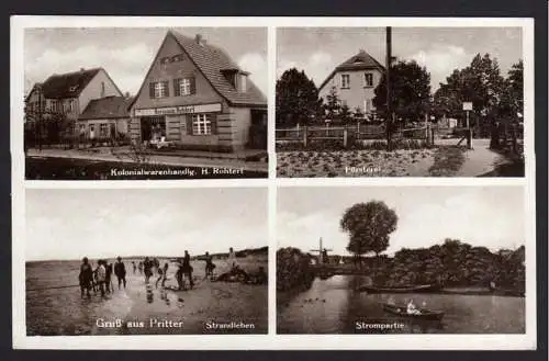 29262 AK Pritter Swinemünde Kolonialwarenhandlung Försterei Strand Windmühle