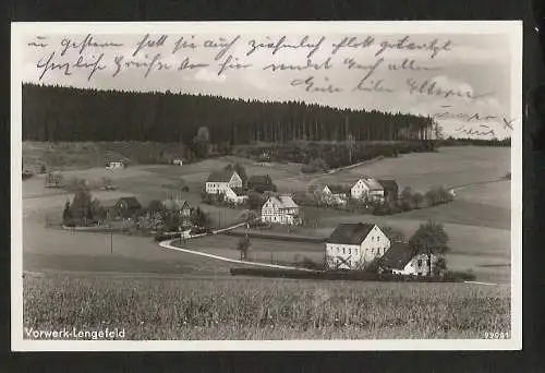 21880 AK Fotokarte Vorwerk Lengefeld 1937 Landpoststempel