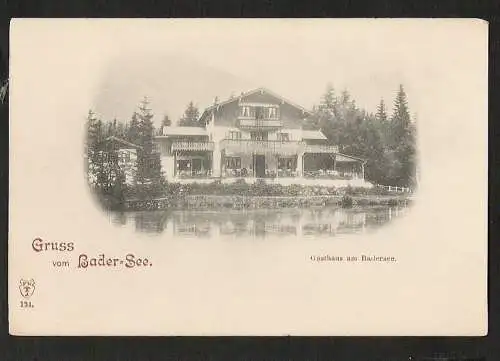 21875 AK Bader See Grainau bei Garmisch-Partenkirchen Gasthaus zum Badersee