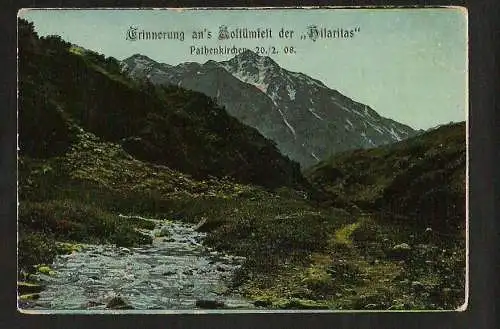 22069 Ansichtskarte Studentika  Hilaritas Pathenkirchen 1908 Kostümfest gelaufen 1908