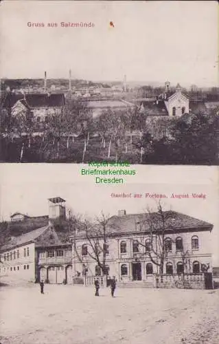 170396 AK Salzmünde Salzatal 1909 Gasthof zur Fortuna August Mosig