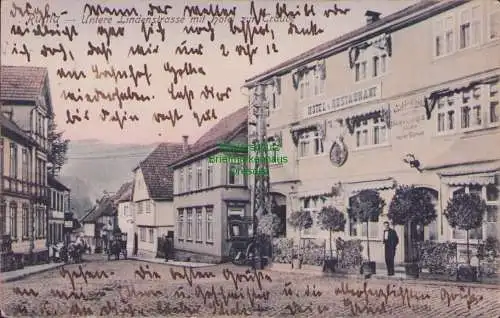 170404 AK Ruhla 1909 Untere Lindenstrasse Hotel und Restaurant zur Traube