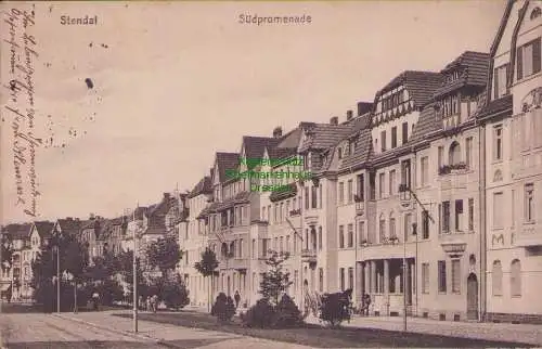 170391 AK Stendal 1914 Südpromenade