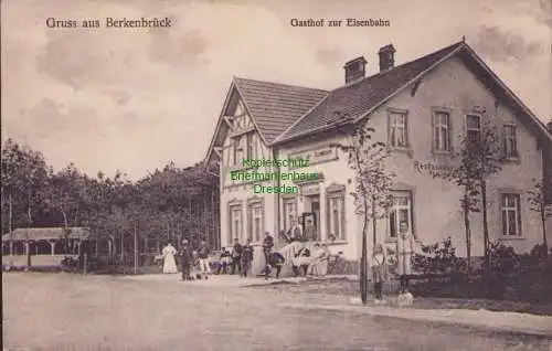 170415 AK Berkenbrück 1910 Gasthof zur Eisenbahn Restaurant