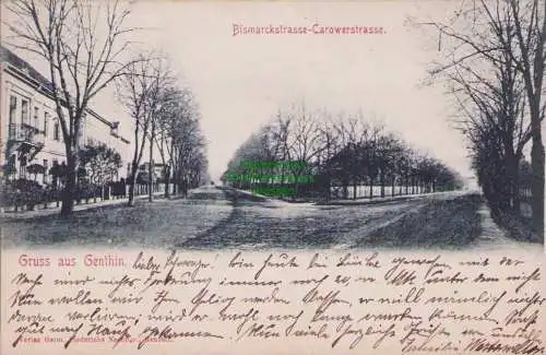 170014 AK Genthin 1907 Bismarckstrasse Carowerstrasse