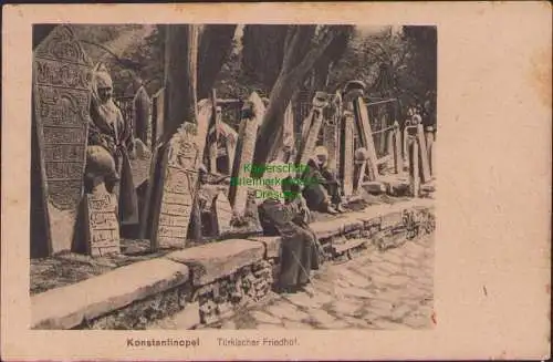 152690 AK Konstantinopel Türkischer Friedhof 1918 Militär Mission Jilderim