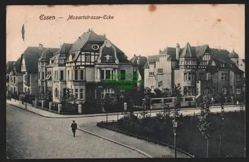149986 Ansichtskarte Essen 1908 Mozartstrasse Ecke