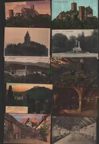 150120 17 Ansichtskarte Eisenach 1907 - 1913 Lutherhaus Johann Seb. Bach Alexander Denkmal