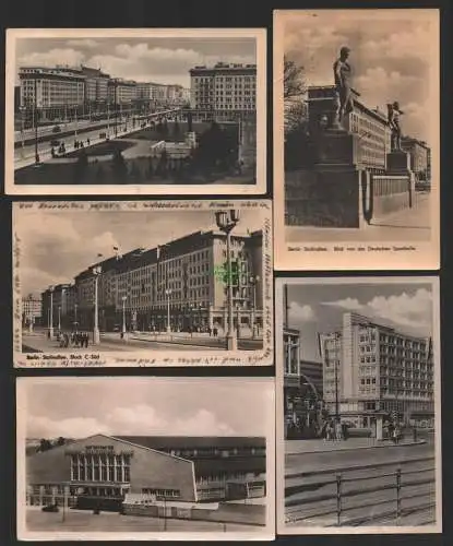 150033 5 Ansichtskarte Berlin Werner Seelenbinder Halle 1954 Stalinalle Alexanderplatz