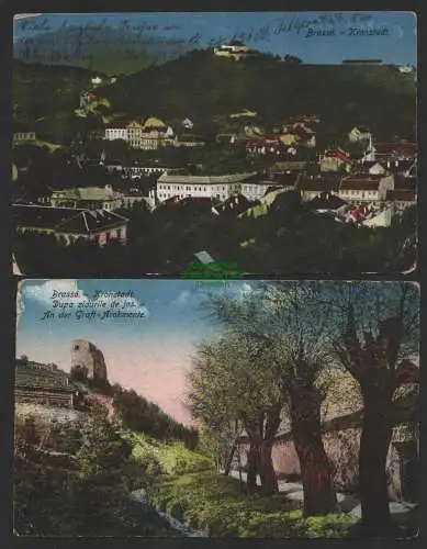150064 2 Ansichtskarte Brasso Kronstadt Rumänien 1917 Feldpost