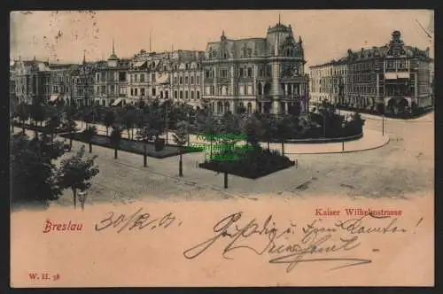 150288 Ansichtskarte Breslau 1901 Kaiser Wilhelmstraße
