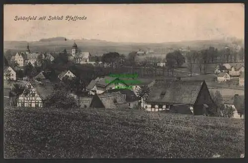150147 Ansichtskarte Schönfeld mit Schloß Pfaffroda 1907