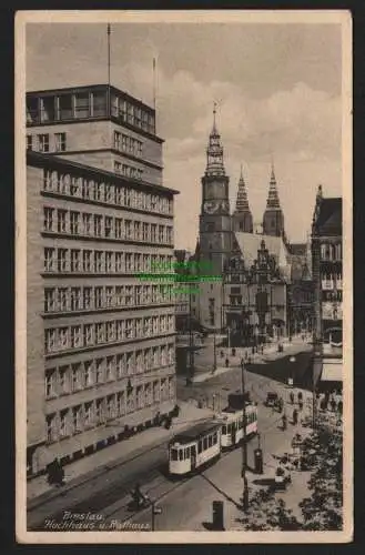 150284 Ansichtskarte Breslau 1942 Hochhaus Rathaus