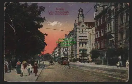 150287 Ansichtskarte Breslau 1920 Kaiser Wilhelm Straße Ecke Victoria Straße