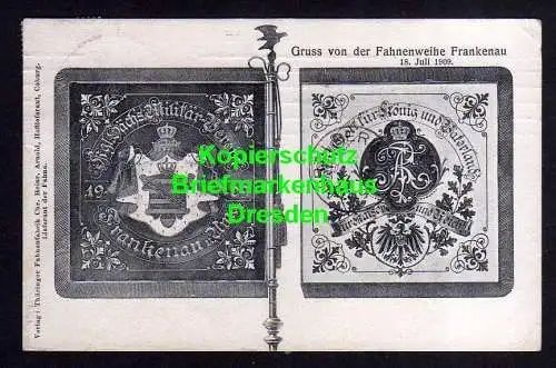 116595 Ansichtskarte Frankenau Mittweida 1909 Fahnenweihe Königl. Sächs. Militär Verein