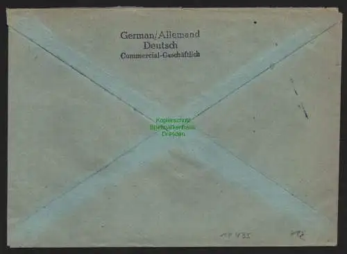 B10435 Brief BAZ Gebühr bezahlt 1947 Isny Württ. Sägewerk Kistenmacherei nach Ra