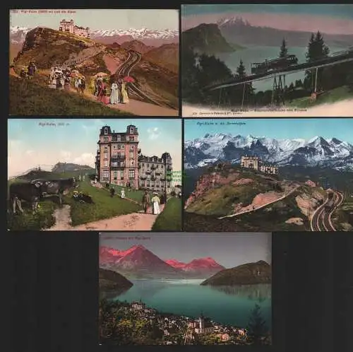 149565 5 AK Rigi Kulm Zahnradbahn Schnurtobelbrücke um 1910