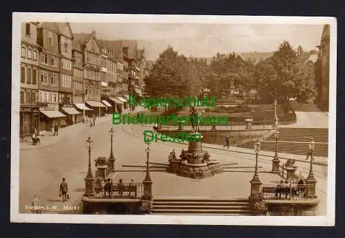 119857 Ansichtskarte Siegen i. W. Markt Fotokarte 1937