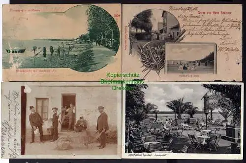 119885 4 Ansichtskarte Niendorf Ostsee Hotel Bellevue 1907 Immenhof Brodtener Ufer 1901 Fot