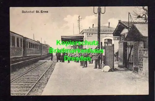 114604 Ansichtskarte St. Erme Bahnhof Frankreich um 1914 Feldpost