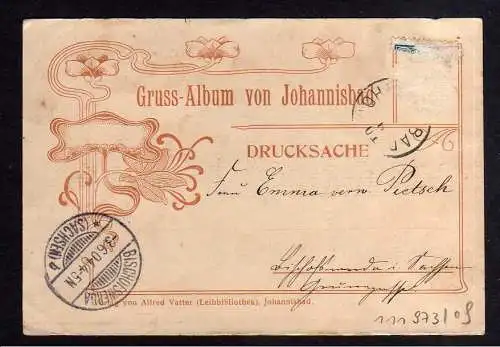 111973 AK Johannisbad Totale 1904 sehr schöner Jugendstil Vordruck Riesengebirge