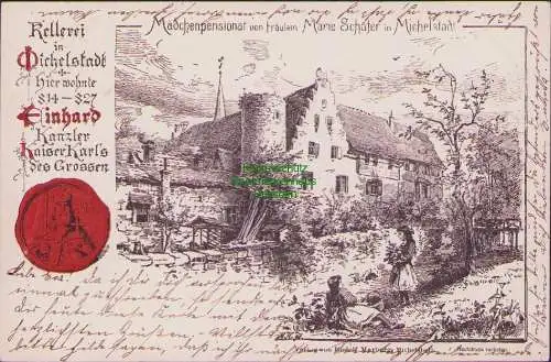 171508 AK Mädchenpensionat von Fräulein Marie Schäfer in Michelstadt 1899