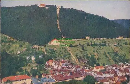 171507 AK Wildbad mit Sommerberg und Bergbahn 1912 Farbenphotographie nach