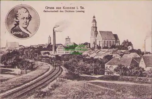 171436 AK Gruss aus Kamenz i. Sa. 1921 Geburtsstadt des Dichters Lessing