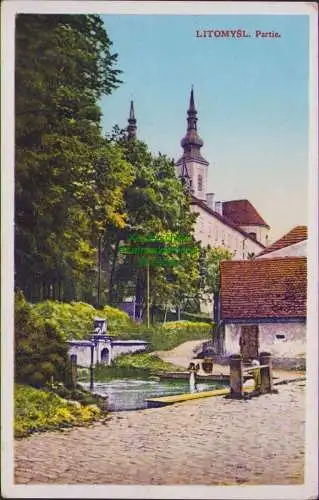 171389 AK Leitomischl LITOMYSL Partie kleiner Teich Kirche um 1925