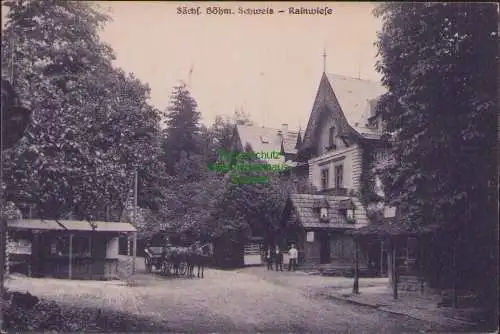 171365 AK Sächs. Böhm. Schweiz Rainwiese Gasthaus um 1920