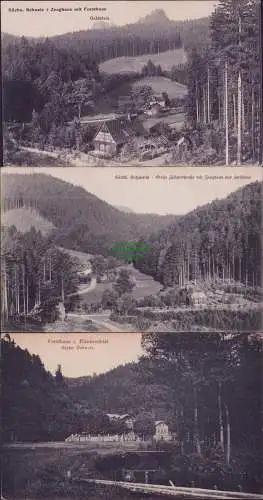 171363 3 AK Sächs. Schweiz / Zeughaus Forsthaus Goldstein Kirnitzschtal um 1920