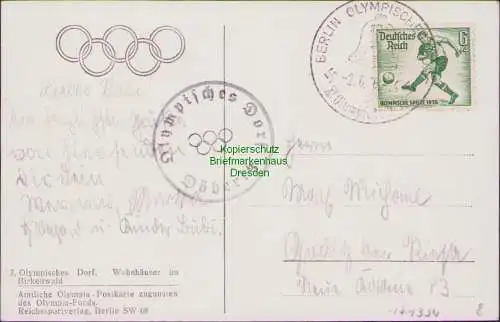 171354 AK Berlin 1936 Wohnhäuser im Birkenwald Olympisches Dorf Döberitz