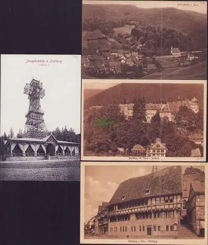 171341 4 AK Josephshöhe b. Stolberg Harz Schloß Rathaus um 1910 Verlag Stengel