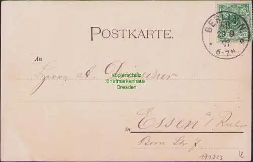 171323 AK Fahrrad Künstlerpostkarte No. 5 All Heil vom Fels zum Meer Berlin 1897