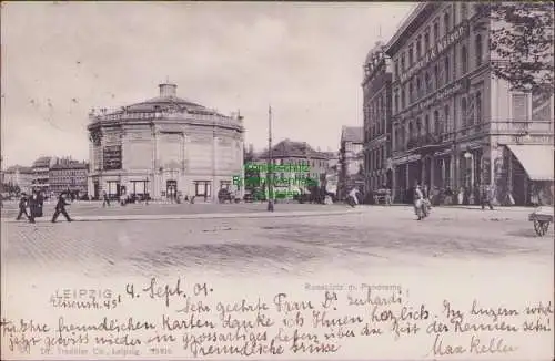 171284 AK LEIPZIG, 4. Sept. 01. 1901 Rossplatz m. Panorama