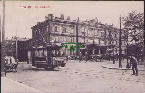 171275 AK Chemnitz 1905 Hauptbahnhof Straßenbahn Nicolaibahnhof Pickenhahn