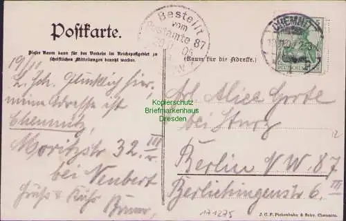 171275 AK Chemnitz 1905 Hauptbahnhof Straßenbahn Nicolaibahnhof Pickenhahn