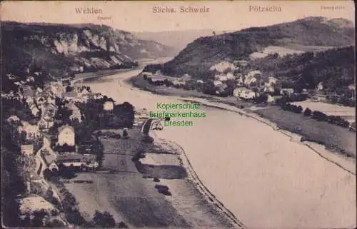 171238 AK Wehlen 1922 Sächs. Schweiz Pötzscha Rauenstein Bastei